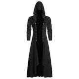 Men's Retro Steam Punk Gothic Wind Cloak Coat Fashion Plain Cap Cardigan Coat assassins creed Cape Cloak Jacket Parkour clothes